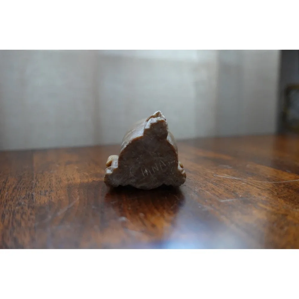Vintage Soapstone 3 wise monkeys toothpick holder‎